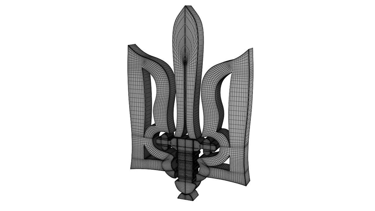 Ukrainian symbol 3D model_2