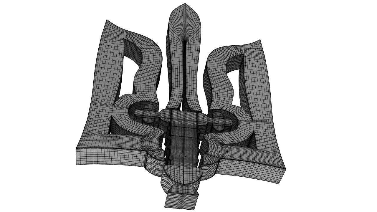 Ukrainian symbol 3D model_7