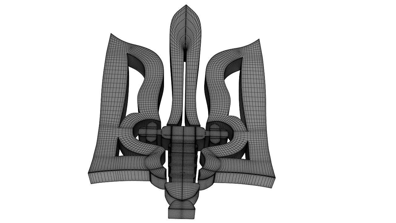 Ukrainian symbol 3D model_4