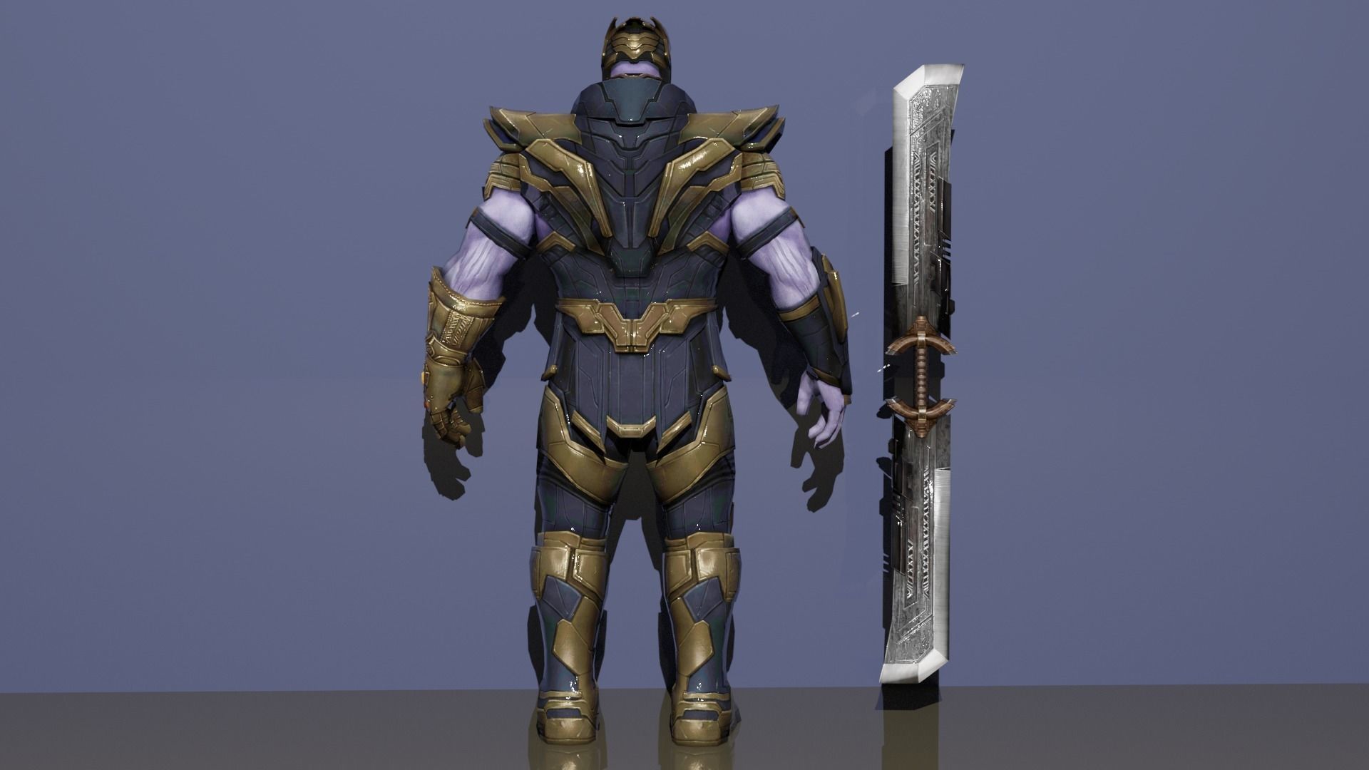 Thanos holding sword 3D model_3