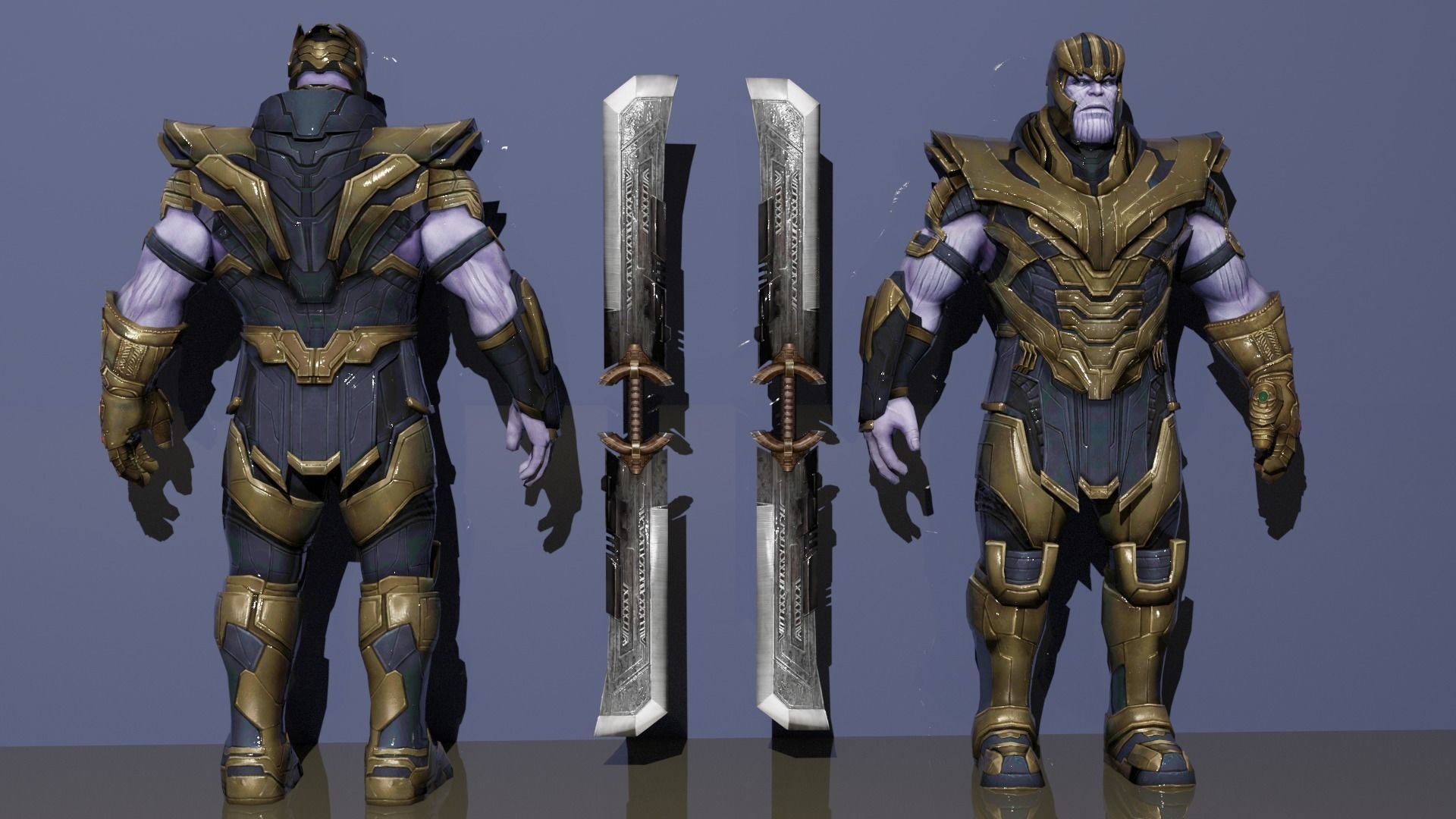 Thanos holding sword 3D model_5