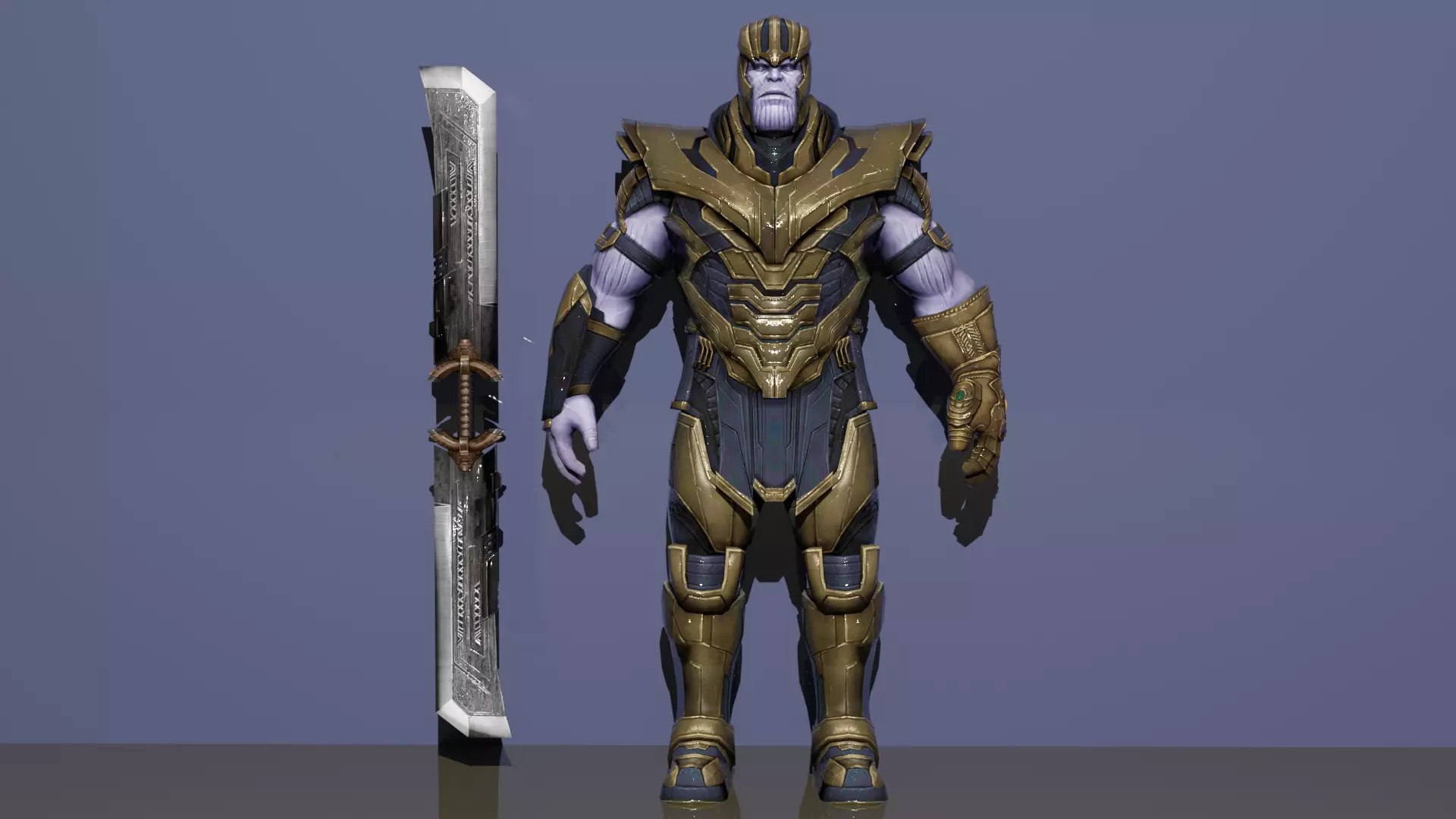 Thanos holding sword 3D model_0