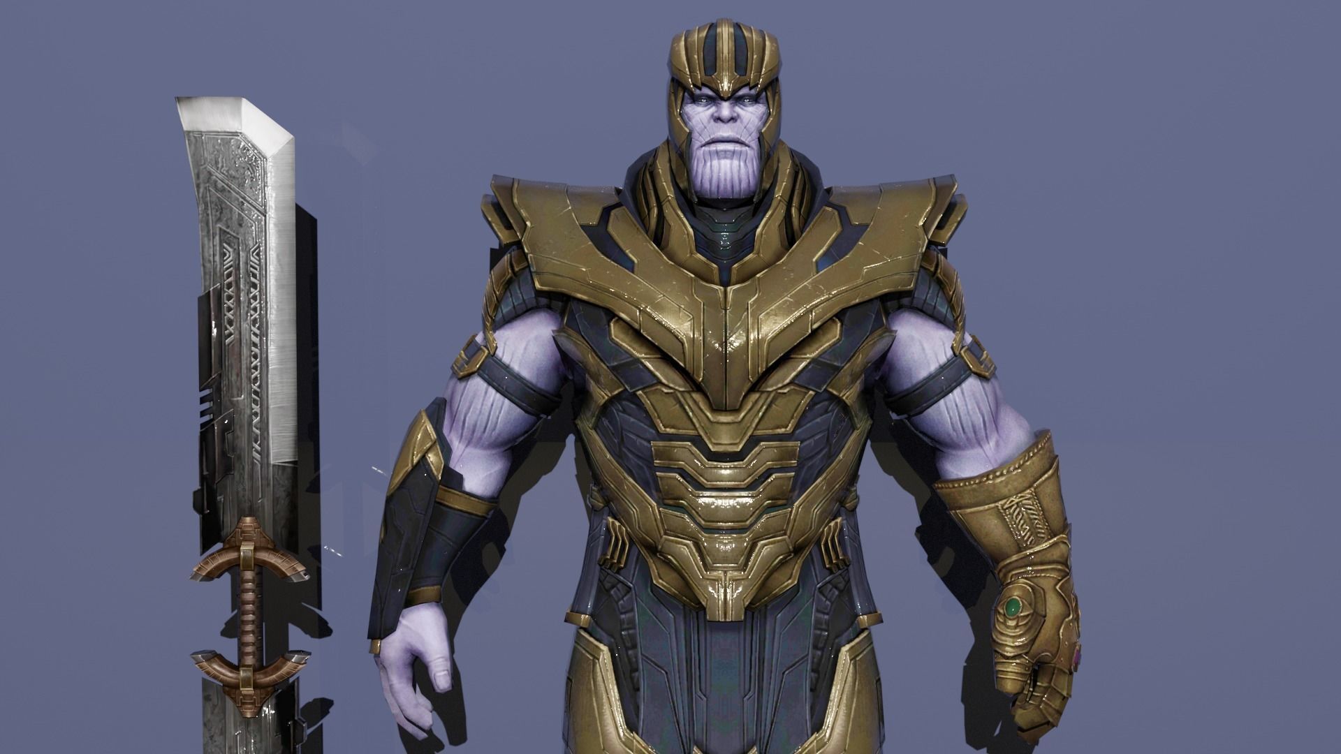 Thanos holding sword 3D model_2
