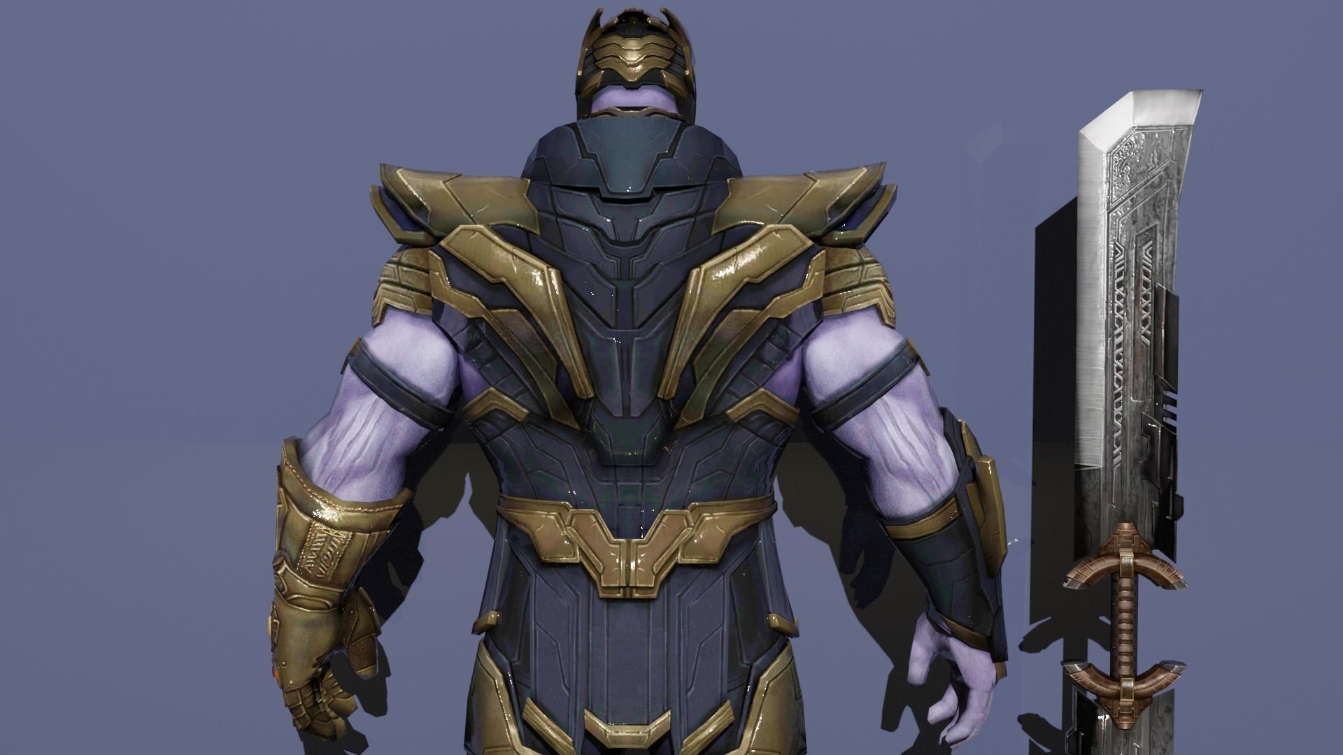Thanos holding sword 3D model_4