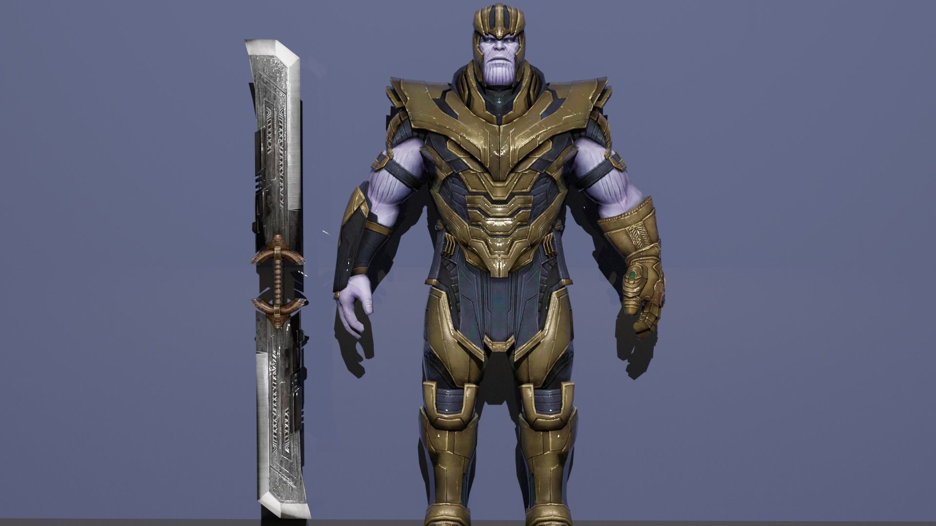 Thanos holding sword 3D model_1