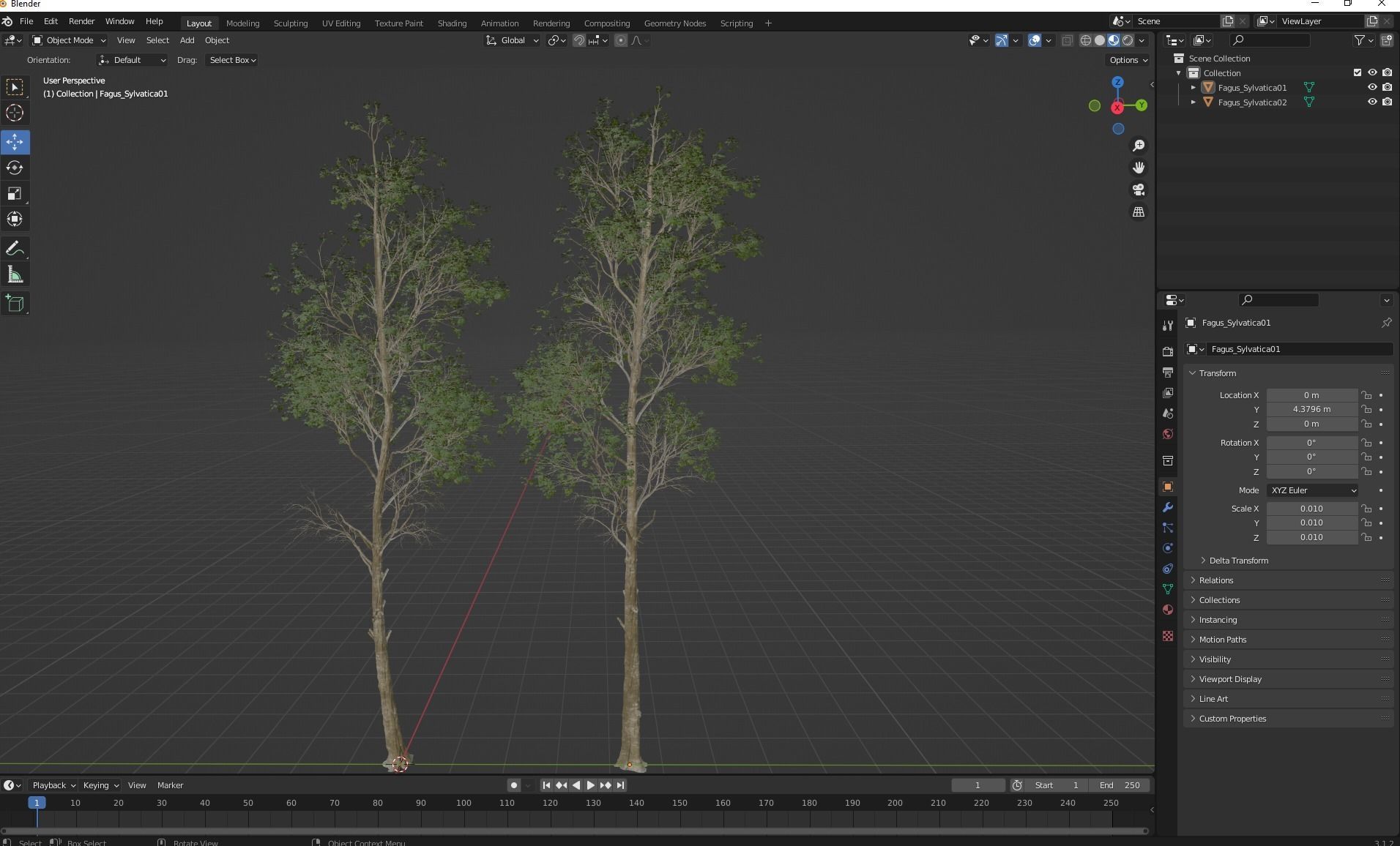 New Plant High detail Fagus Sylvatica02 Tree 3D model_4