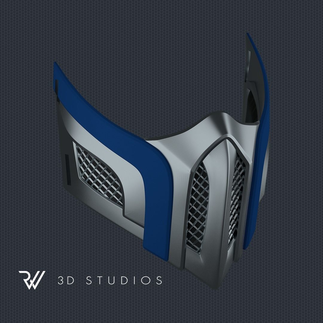 MK11 Sub-Zero Mask V16 - STL File 3D print model_1