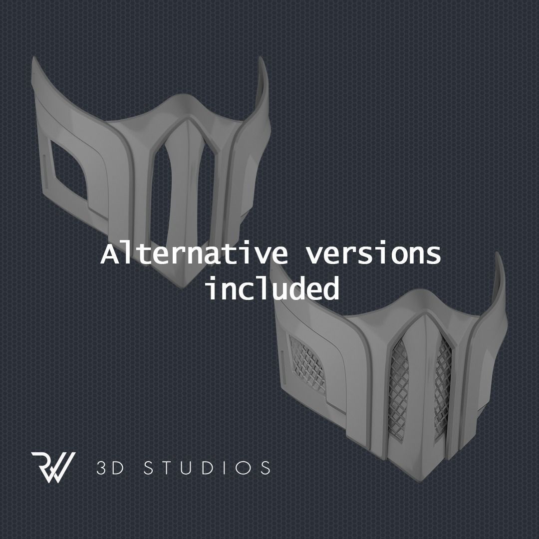 MK11 Sub-Zero Mask V16 - STL File 3D print model_6