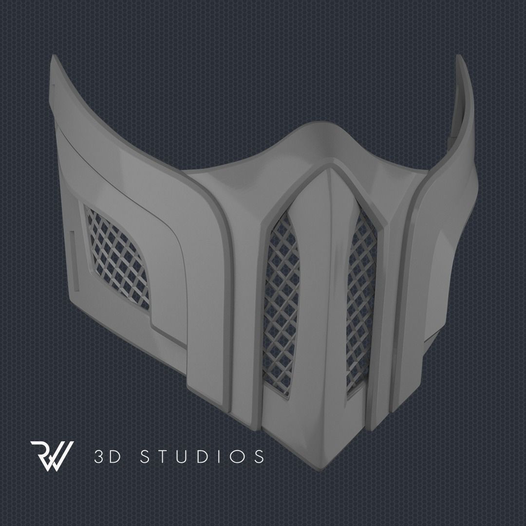 MK11 Sub-Zero Mask V16 - STL File 3D print model_3
