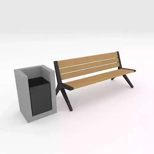 Bench Park 30 Low-poly 3D model