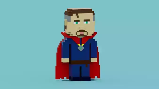 Voxel Doctor Strange  Low-poly 3D model