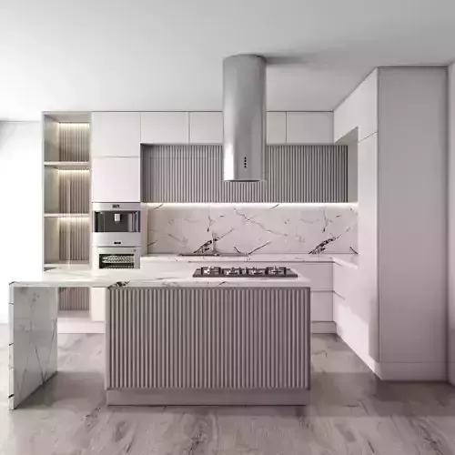 contemporary kitchen set 36 3D model