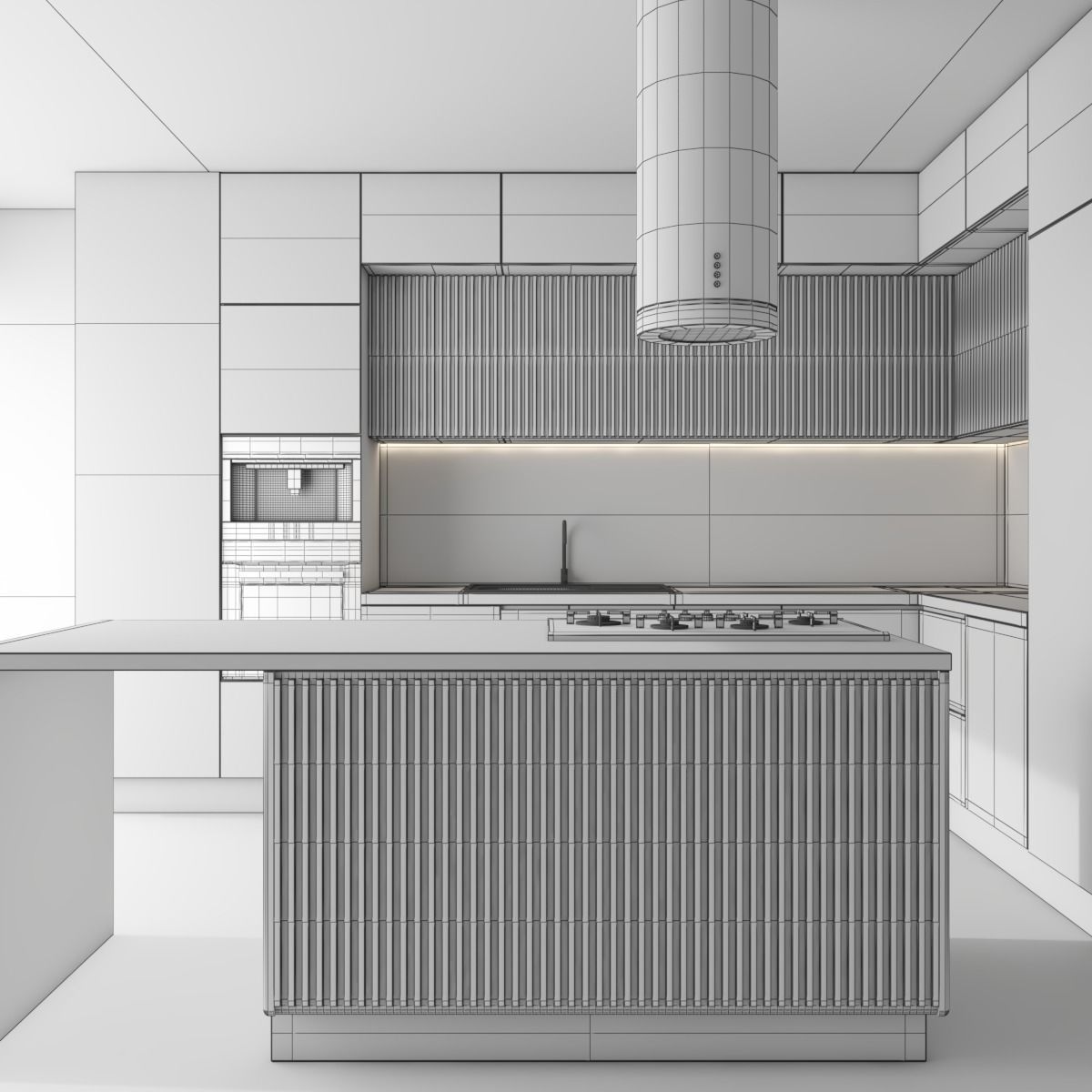 contemporary kitchen set 36 3D model_4