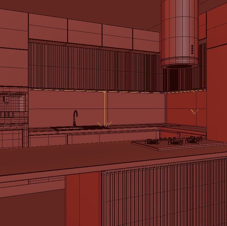 contemporary kitchen set 36 3D model_3