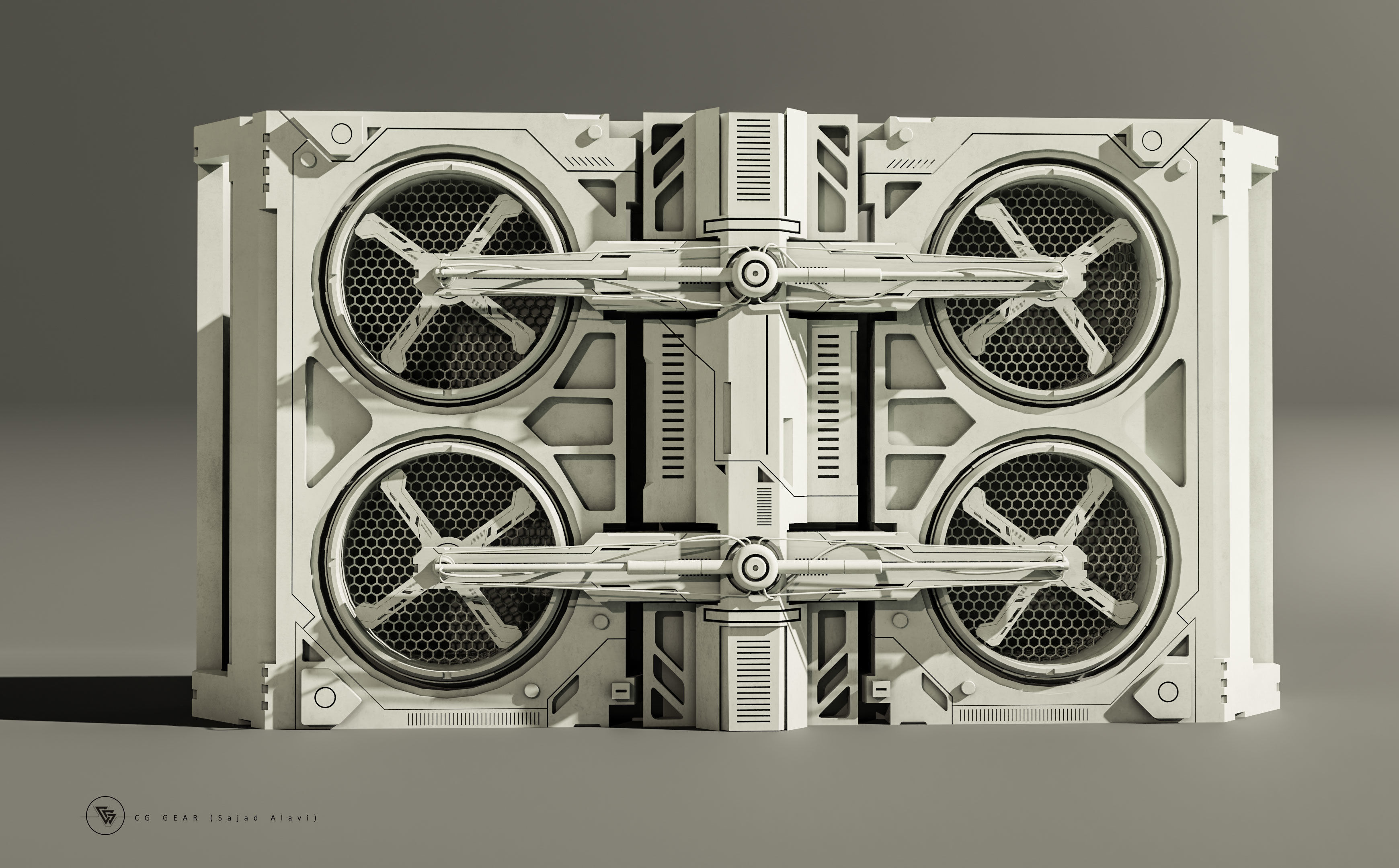 Sci-fi architecture panels Vol 01 3D model_4