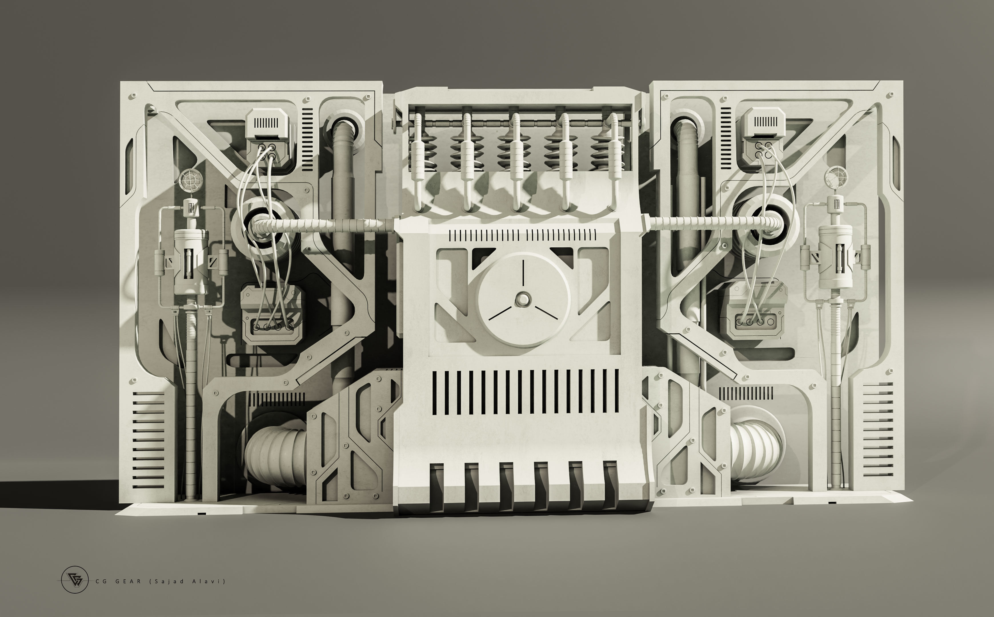 Sci-fi architecture panels Vol 01 3D model_2