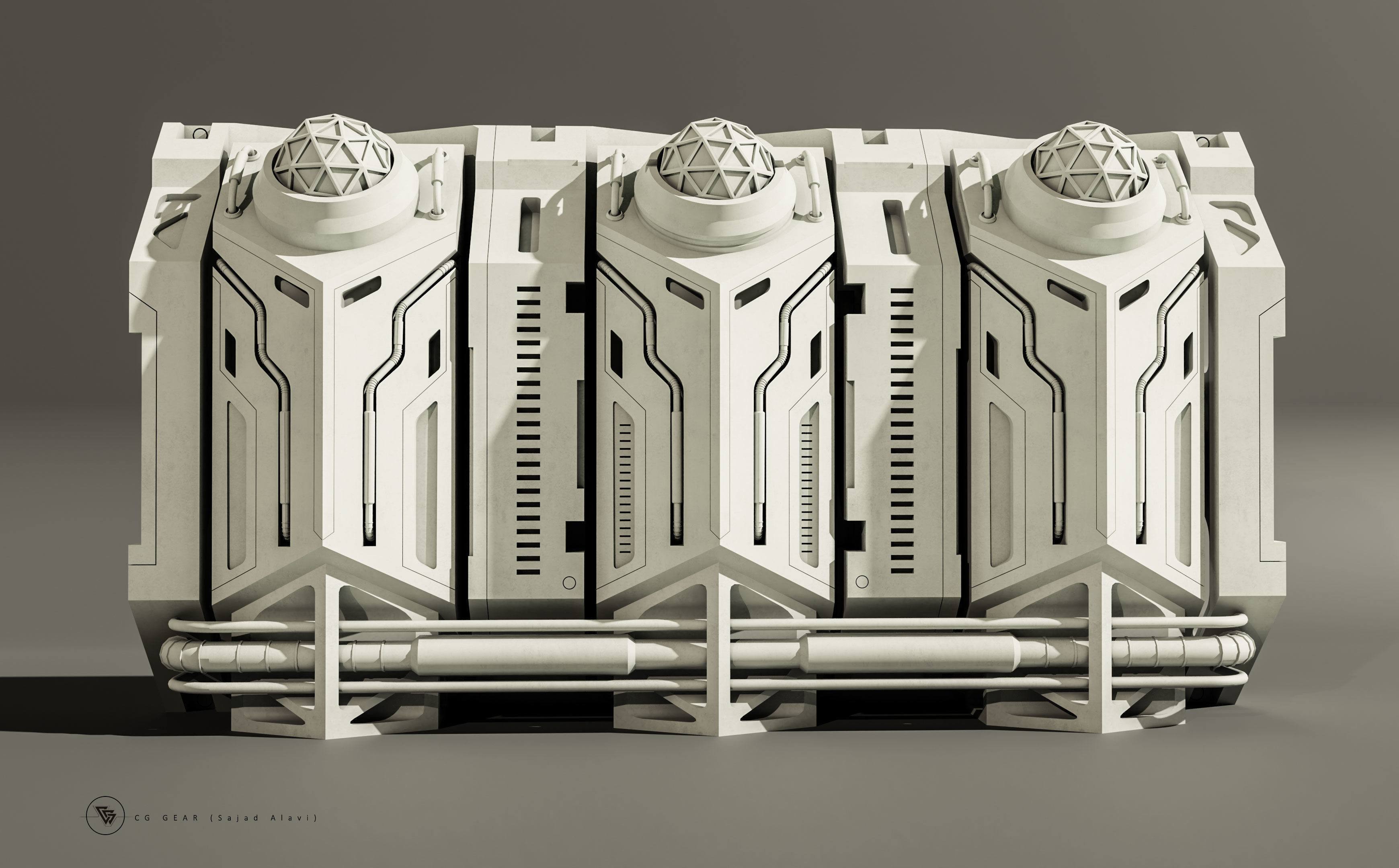 Sci-fi architecture panels Vol 01 3D model_1