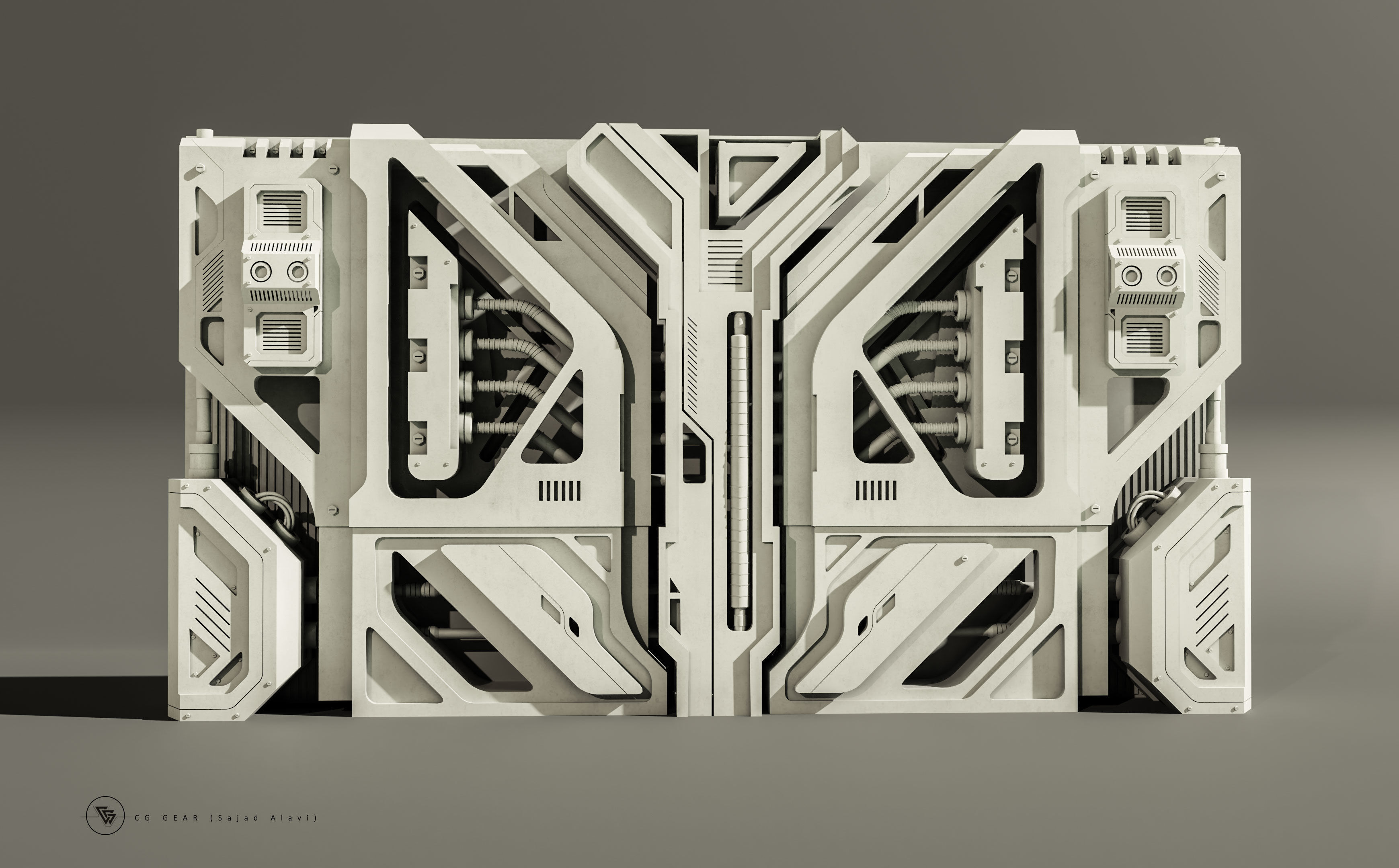 Sci-fi architecture panels Vol 01 3D model_3