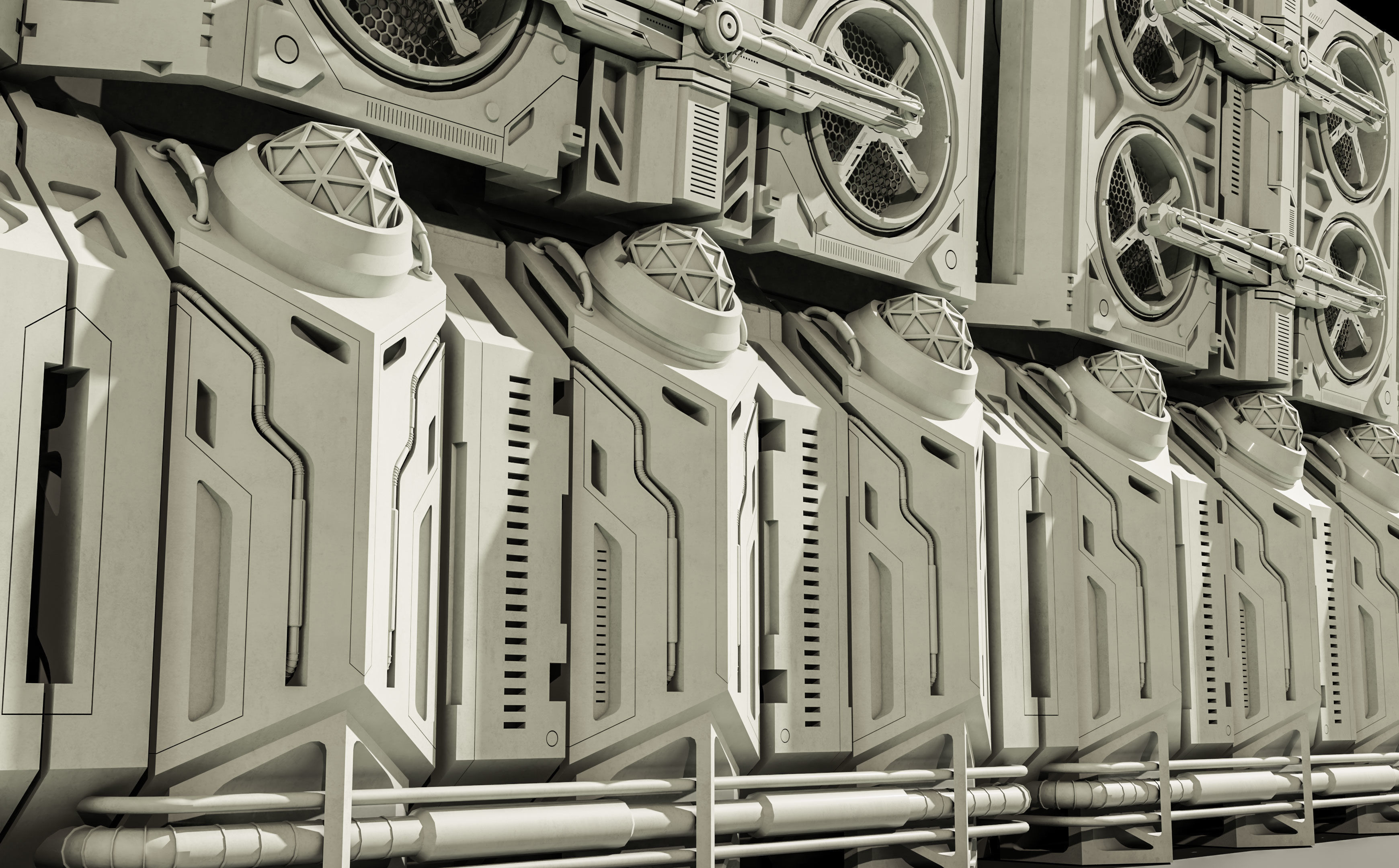 Sci-fi architecture panels Vol 01 3D model_9