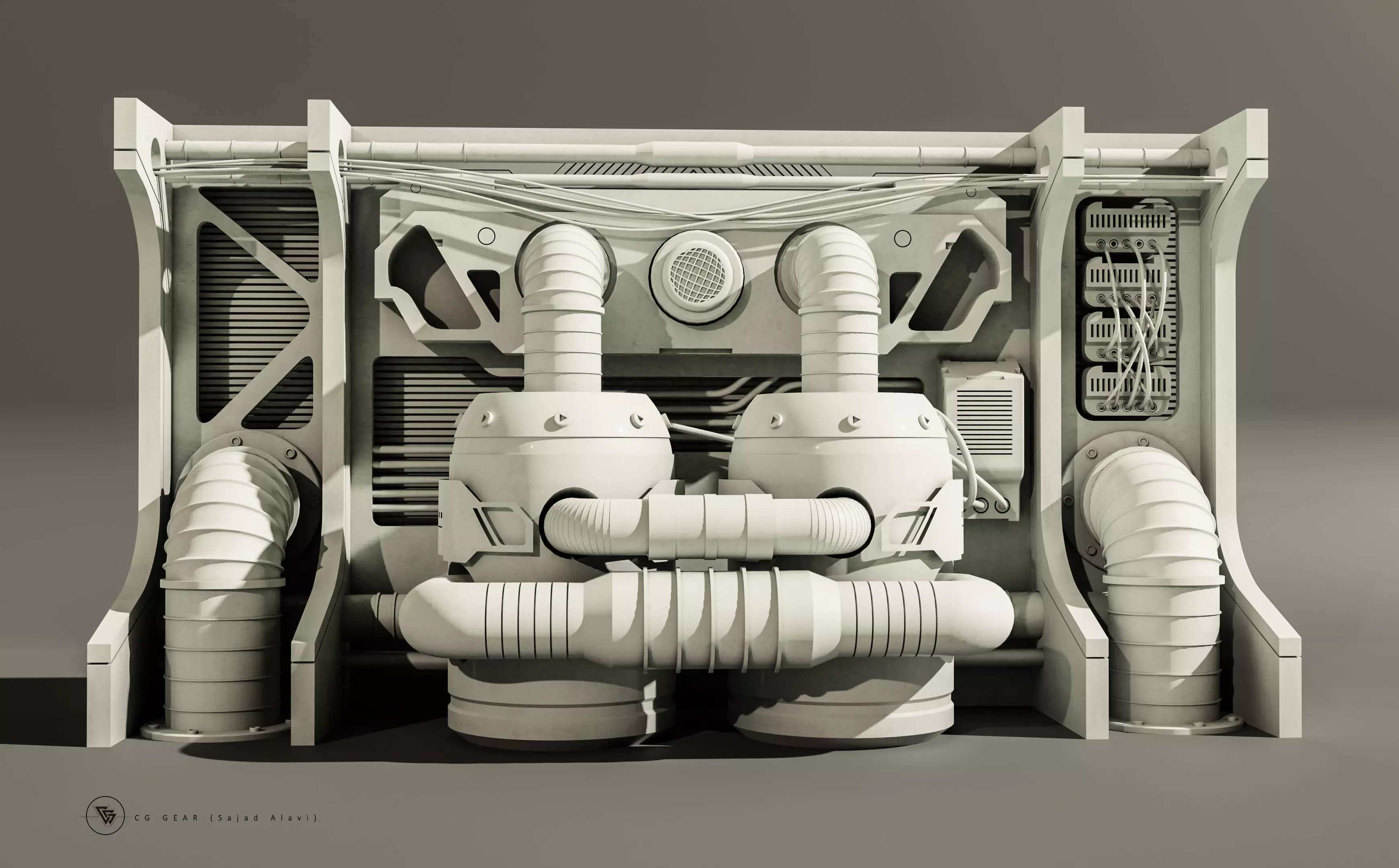 Sci-fi architecture panels Vol 01 3D model_0