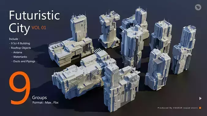 Futuristic City Pack vol 01 3D model