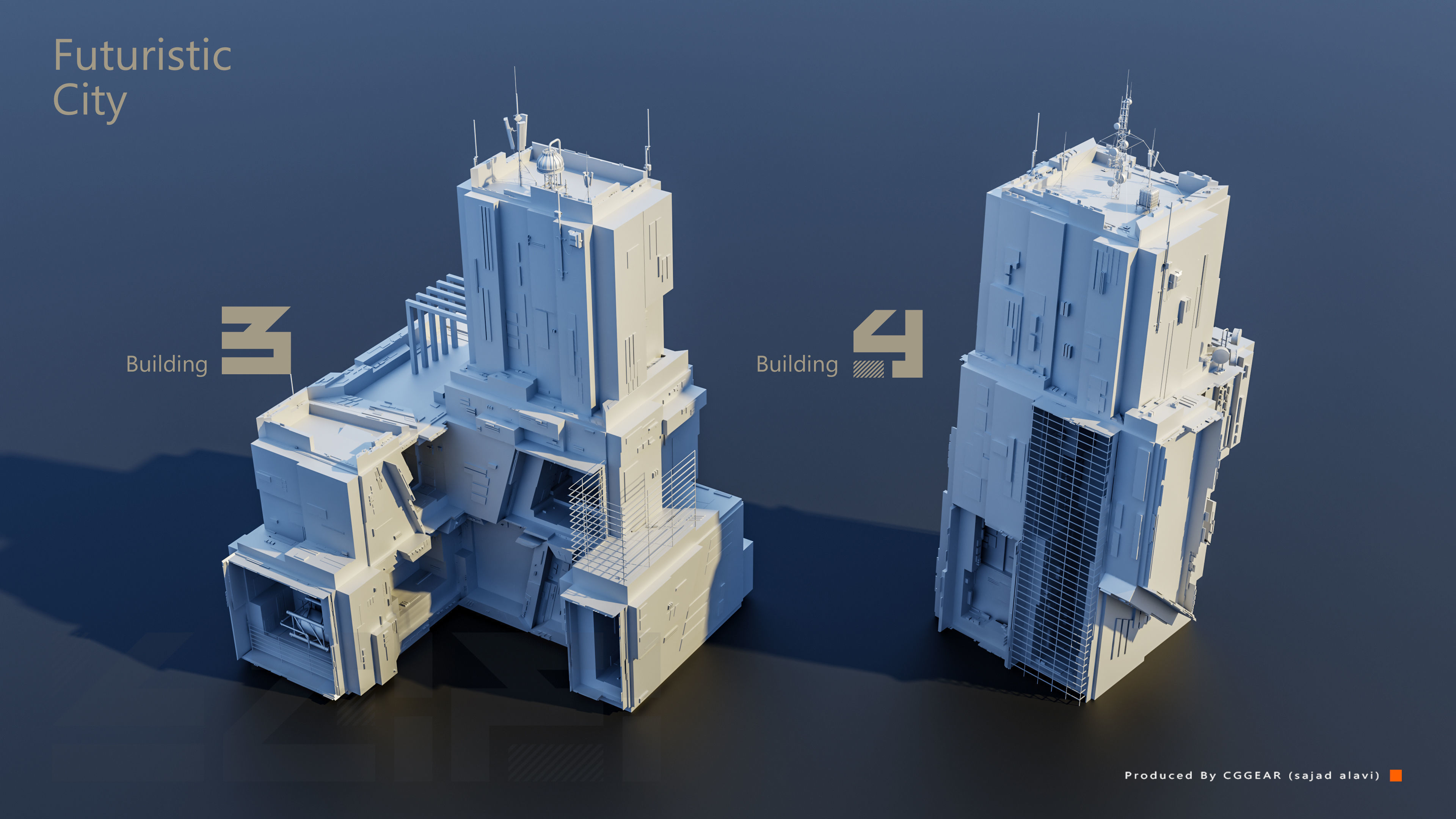 Futuristic City Pack vol 01 3D model_2