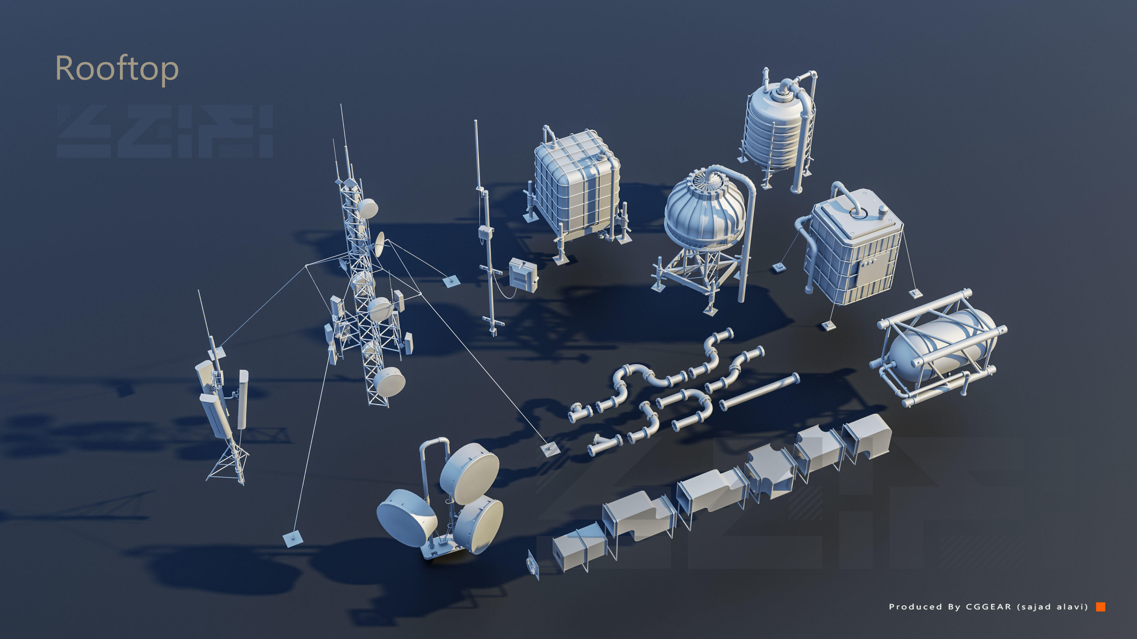 Futuristic City Pack vol 01 3D model_6