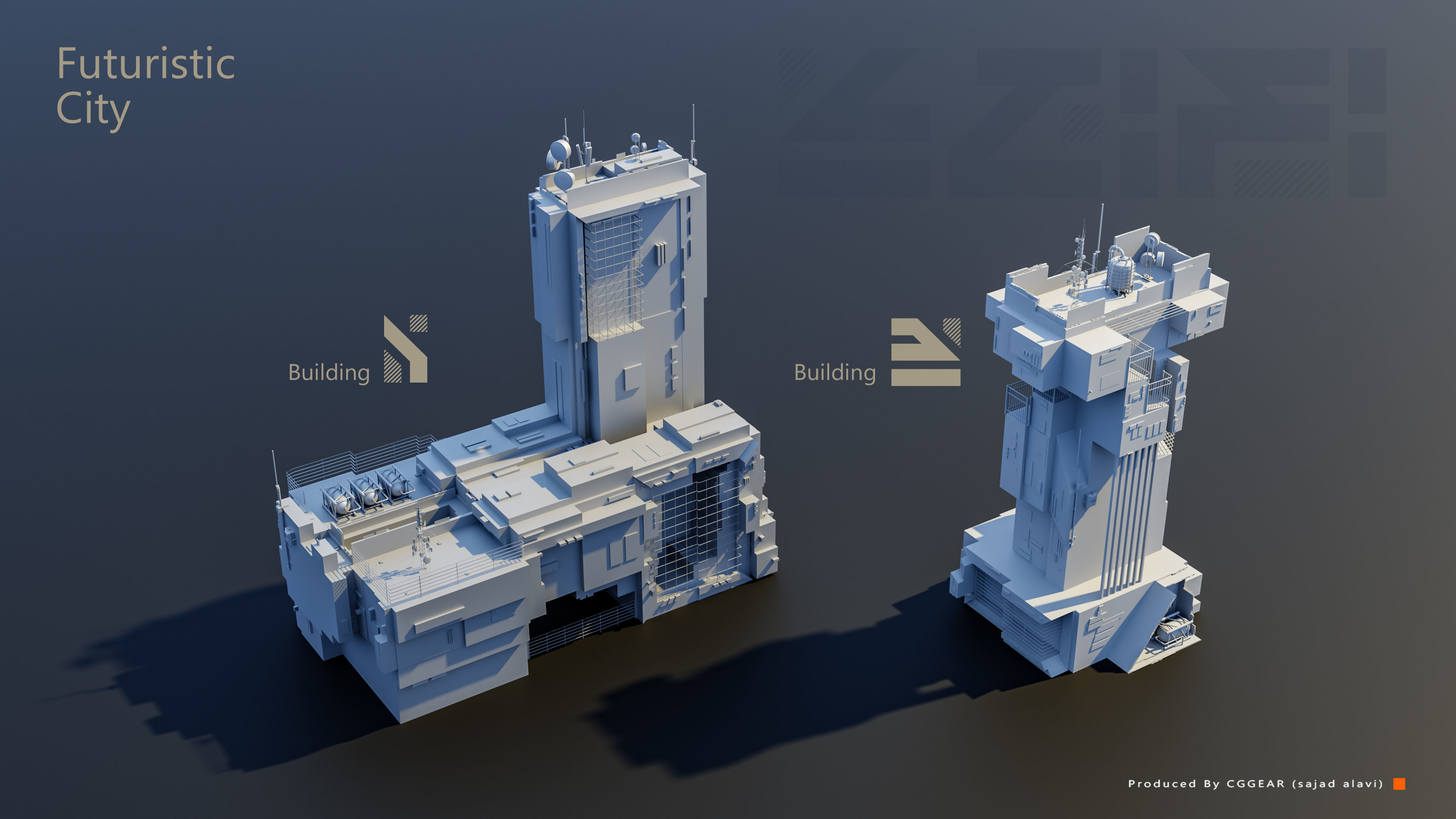 Futuristic City Pack vol 01 3D model_1
