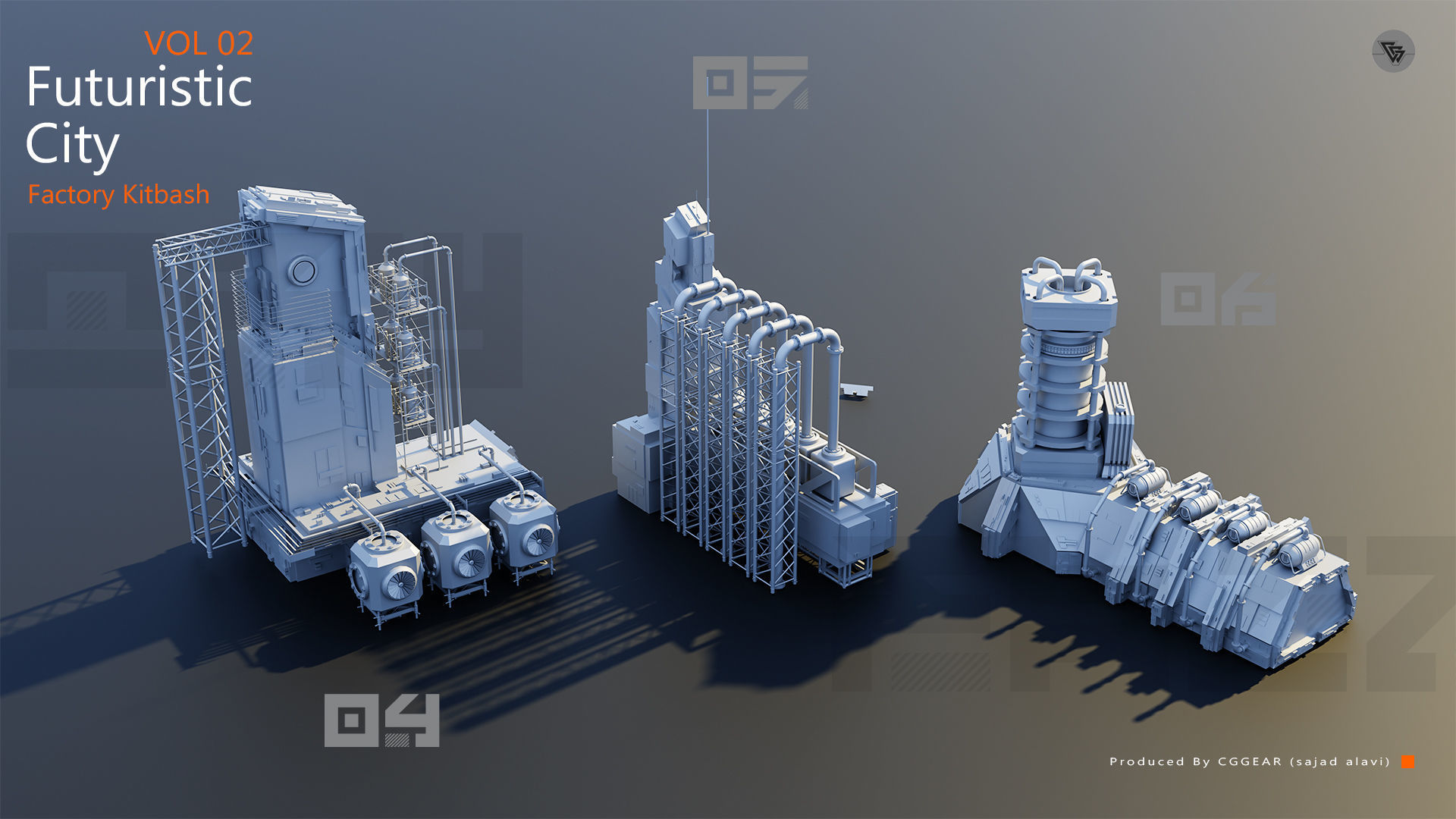 Futuristic City Kitbash Factory Vol 2 3D model_2