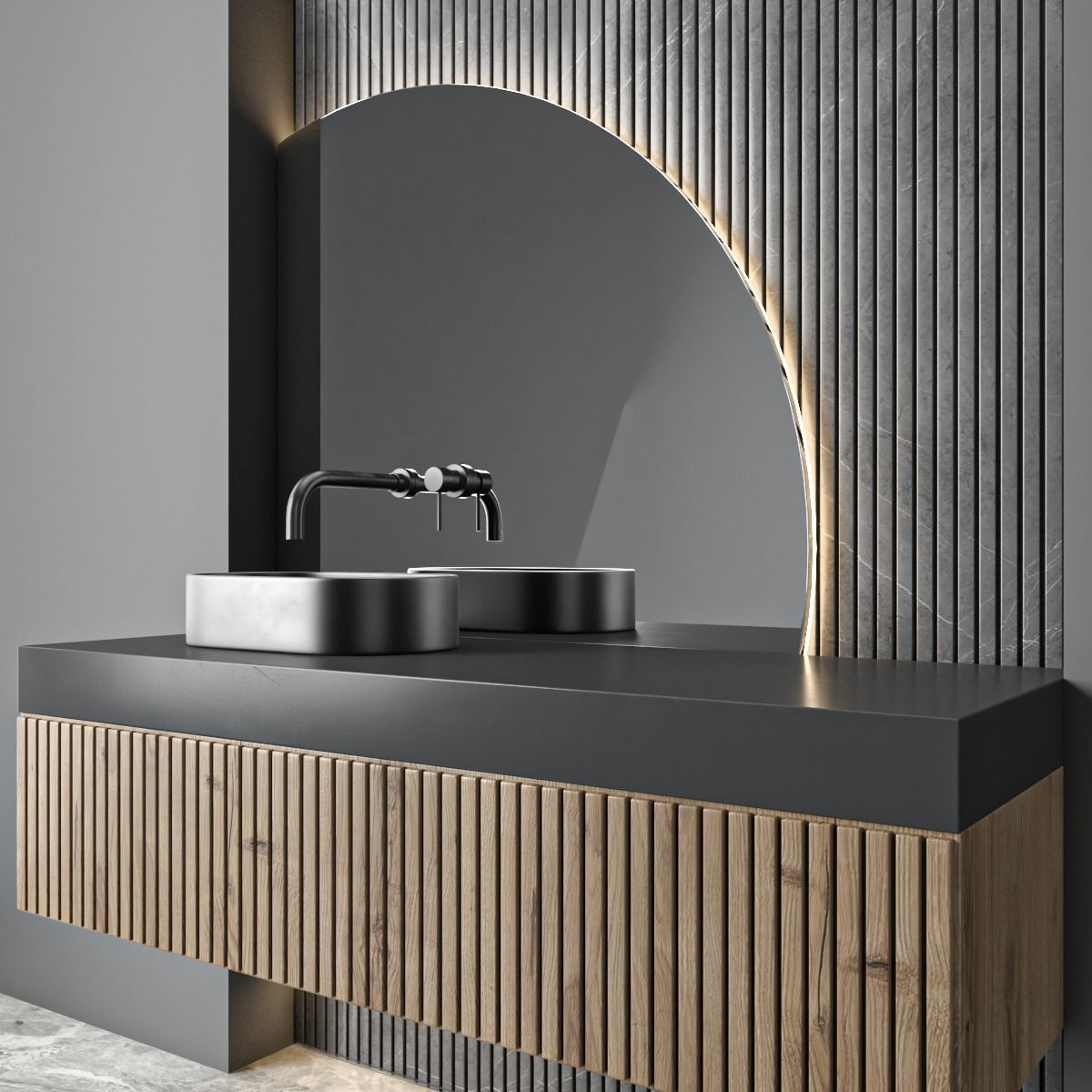 Bathroom furniture set 55 3D model_1