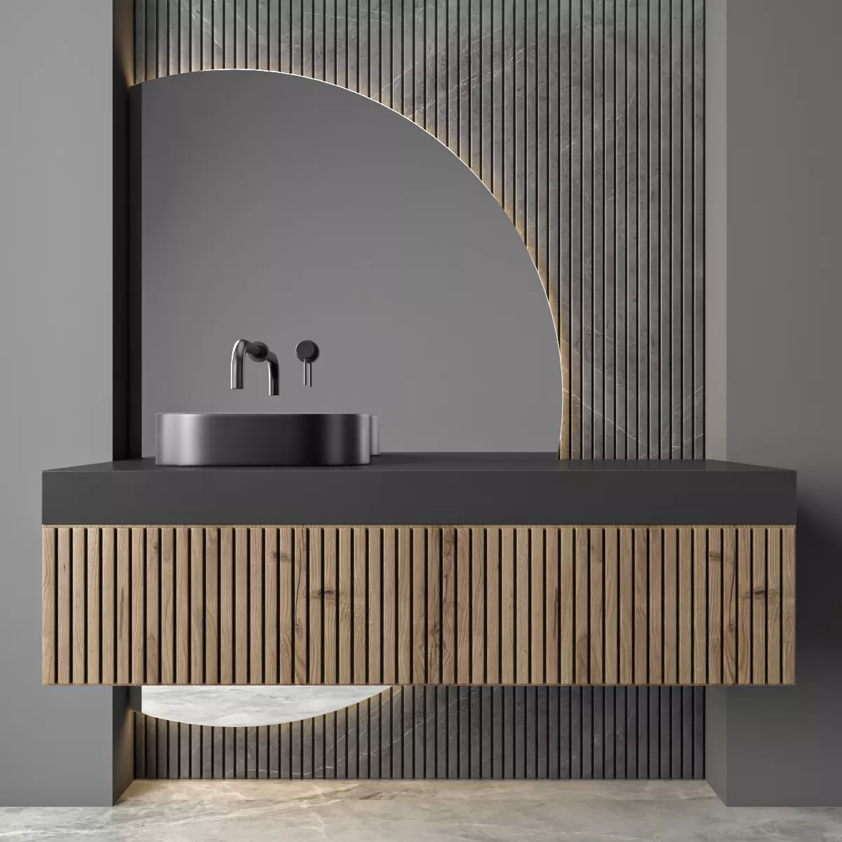 Bathroom furniture set 55 3D model_0