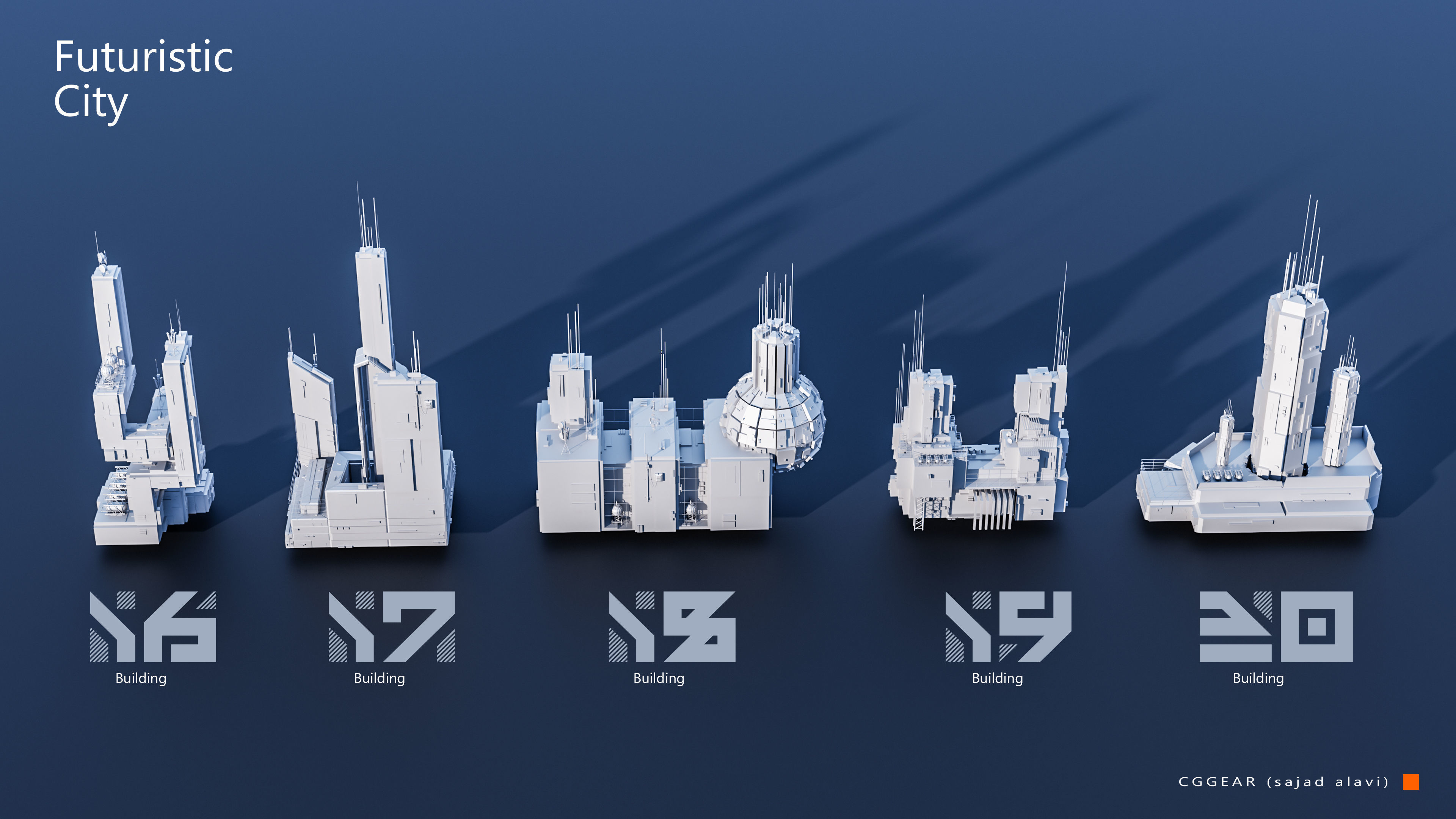 Futuristic City building Pack vol 03 3D model_4