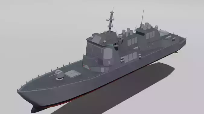 Arleigh Burke Destroyer Low-poly 3D model