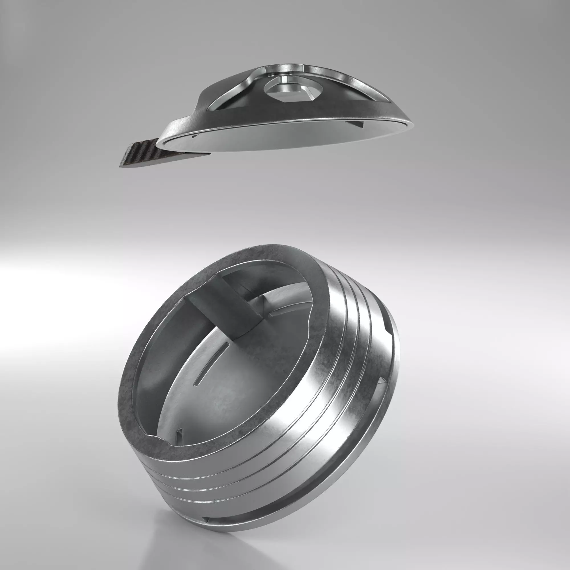 Aluminum kaloud lotus hookah 3D model
