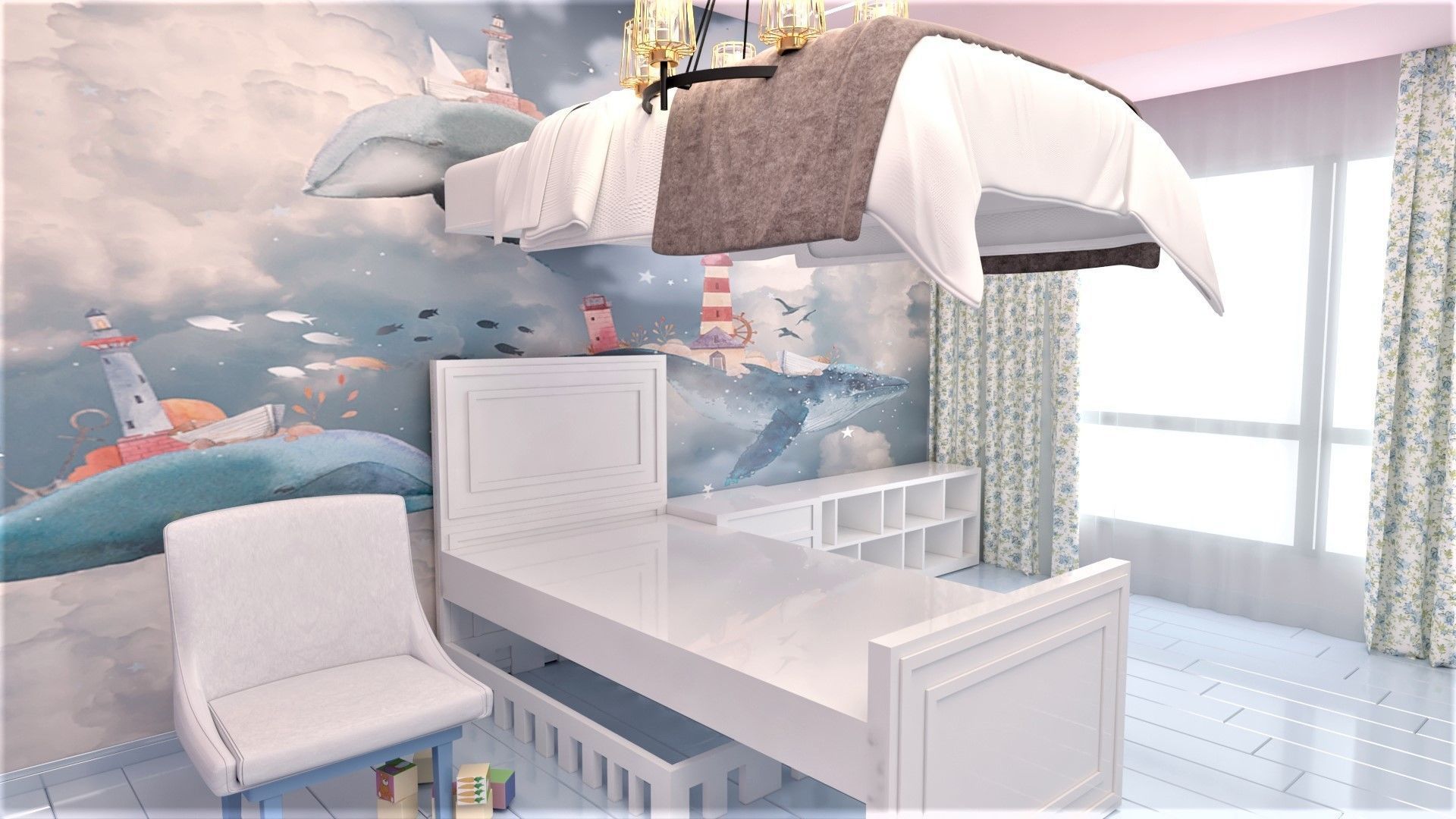 kids bed 3D model_5