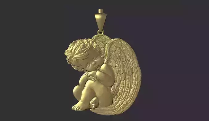 Sleeping Baby Angel Pendant