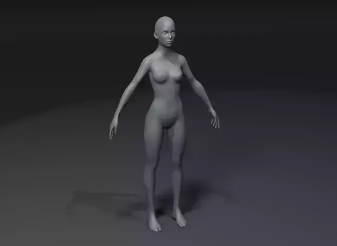 Female Body Base Mesh 28 Animations 3D Model 10k Polygons Low-poly 3D model