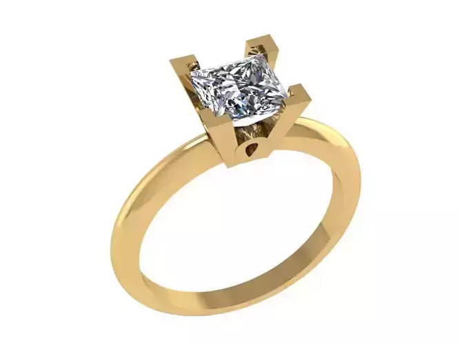 Ring357 princess cut diamond engagement ring gold