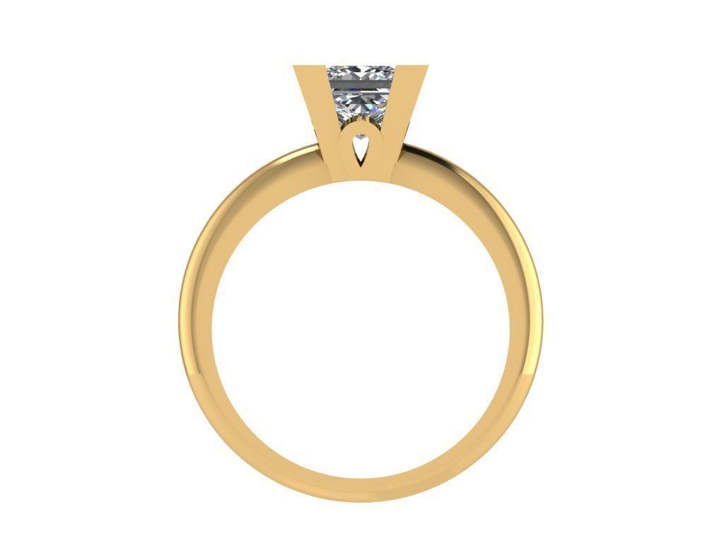 Ring357 princess cut diamond engagement ring gold 3D print model_2