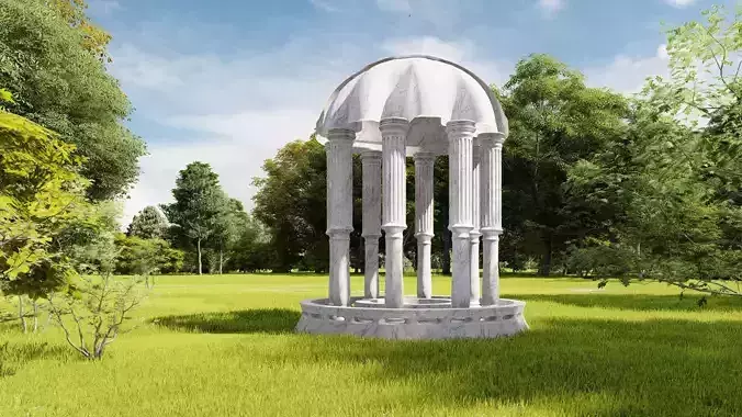 Outdoor Gazebo with Greek Columns 3D model