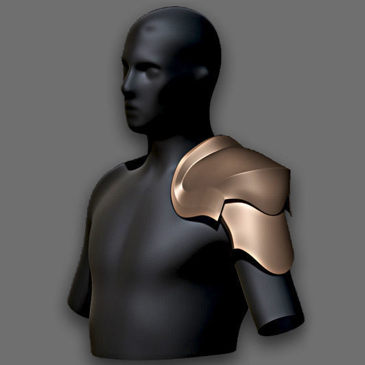 30 Highpoly and Lowpoly Shoulder Armor Low-poly 3D model_12