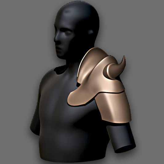 30 Highpoly and Lowpoly Shoulder Armor Low-poly 3D model_33