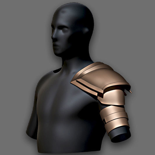 30 Highpoly and Lowpoly Shoulder Armor Low-poly 3D model_21