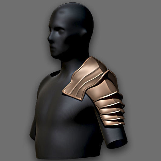 30 Highpoly and Lowpoly Shoulder Armor Low-poly 3D model_24