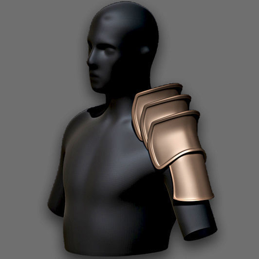 30 Highpoly and Lowpoly Shoulder Armor Low-poly 3D model_39