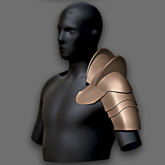 30 Highpoly and Lowpoly Shoulder Armor Low-poly 3D model_17