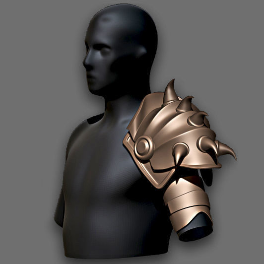 30 Highpoly and Lowpoly Shoulder Armor Low-poly 3D model_13