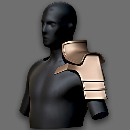 30 Highpoly and Lowpoly Shoulder Armor Low-poly 3D model_22