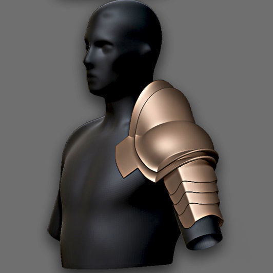 30 Highpoly and Lowpoly Shoulder Armor Low-poly 3D model_26