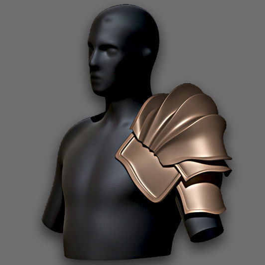 30 Highpoly and Lowpoly Shoulder Armor Low-poly 3D model_10